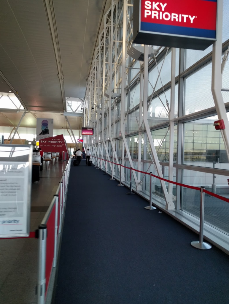 The SkyPriorty check-in at JFK's Terminal 4.